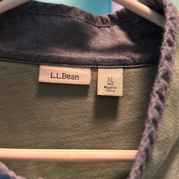 LL Bean Soft Cotton Rugby Henley Pullover - Size XL - Green - Picture 5 of 5